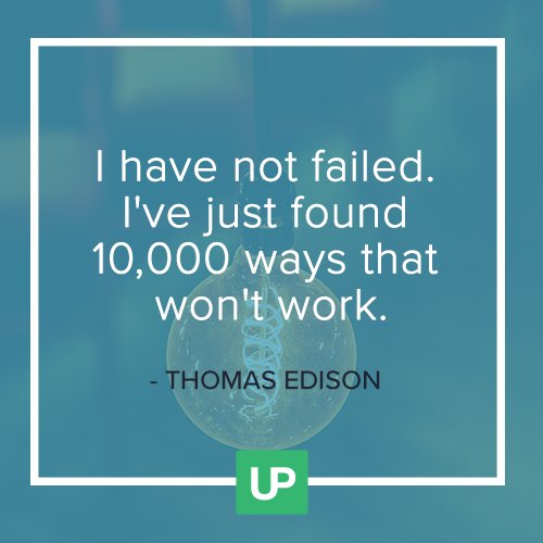 learnup's tweet photo. Always great to see the glass half full.  #ThomasEdison #MotivationMonday https://t.co/vv1GhKF9NQ
