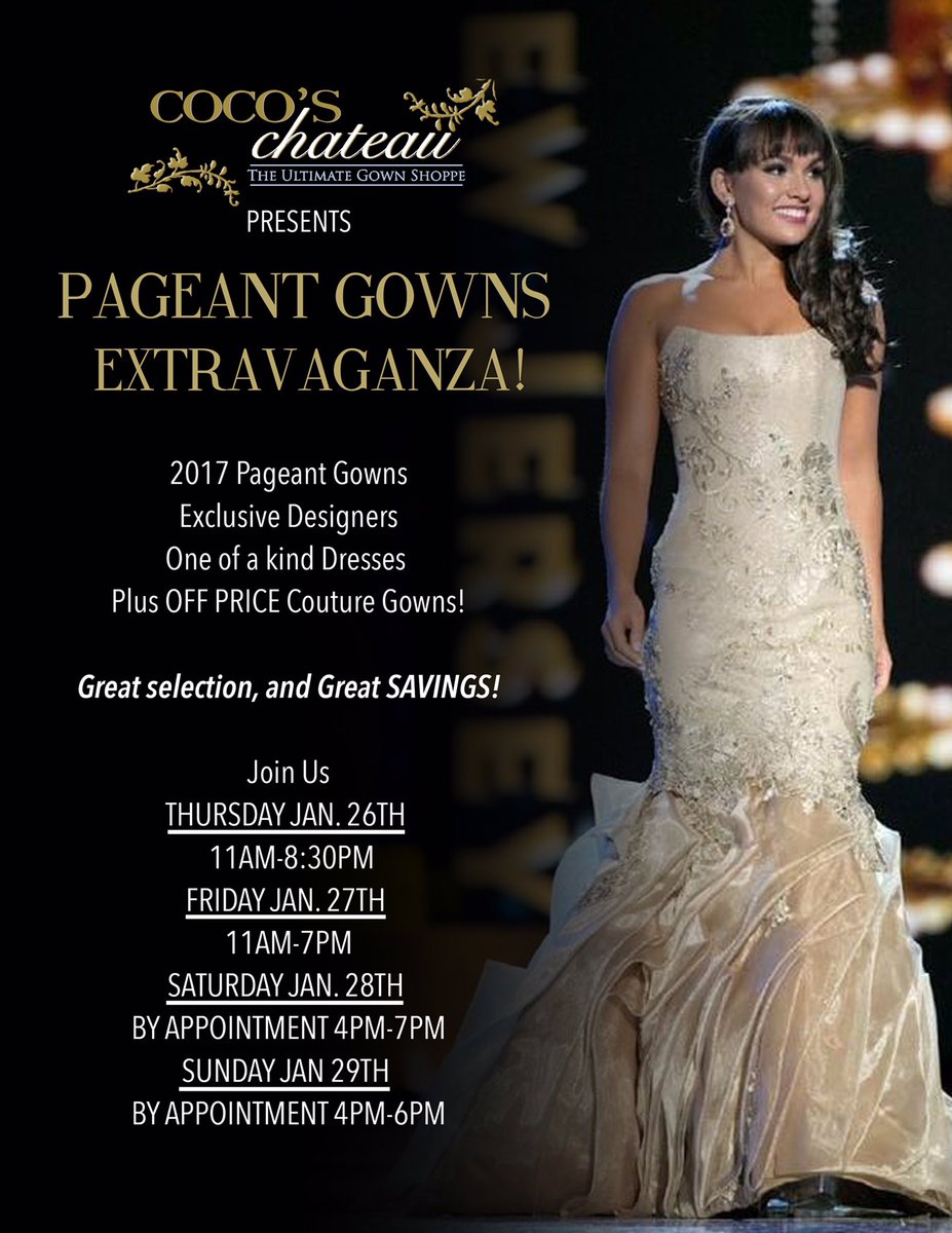 Need a new pageant gown?! Go to <a href="/CocosChateau/">Coco's Chateau</a> in Woodland Park this week! #SponsorSpotlight #MissNewJersey #CocosGirl