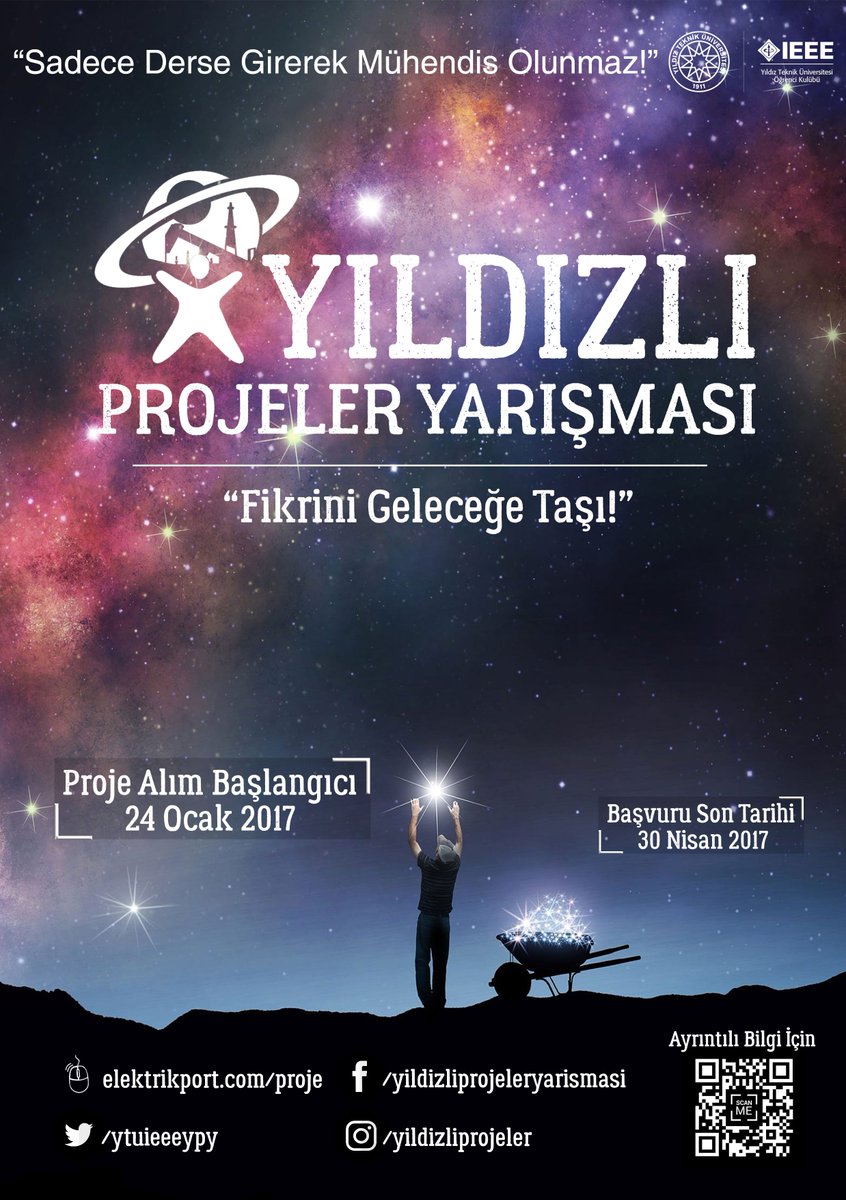 IEEE YTÜ olarak bu sene 9.sunu düzenleyeceğimiz yarışmanın başvuruları başlıyooor!  #fikrinleyildizlas #ypy17