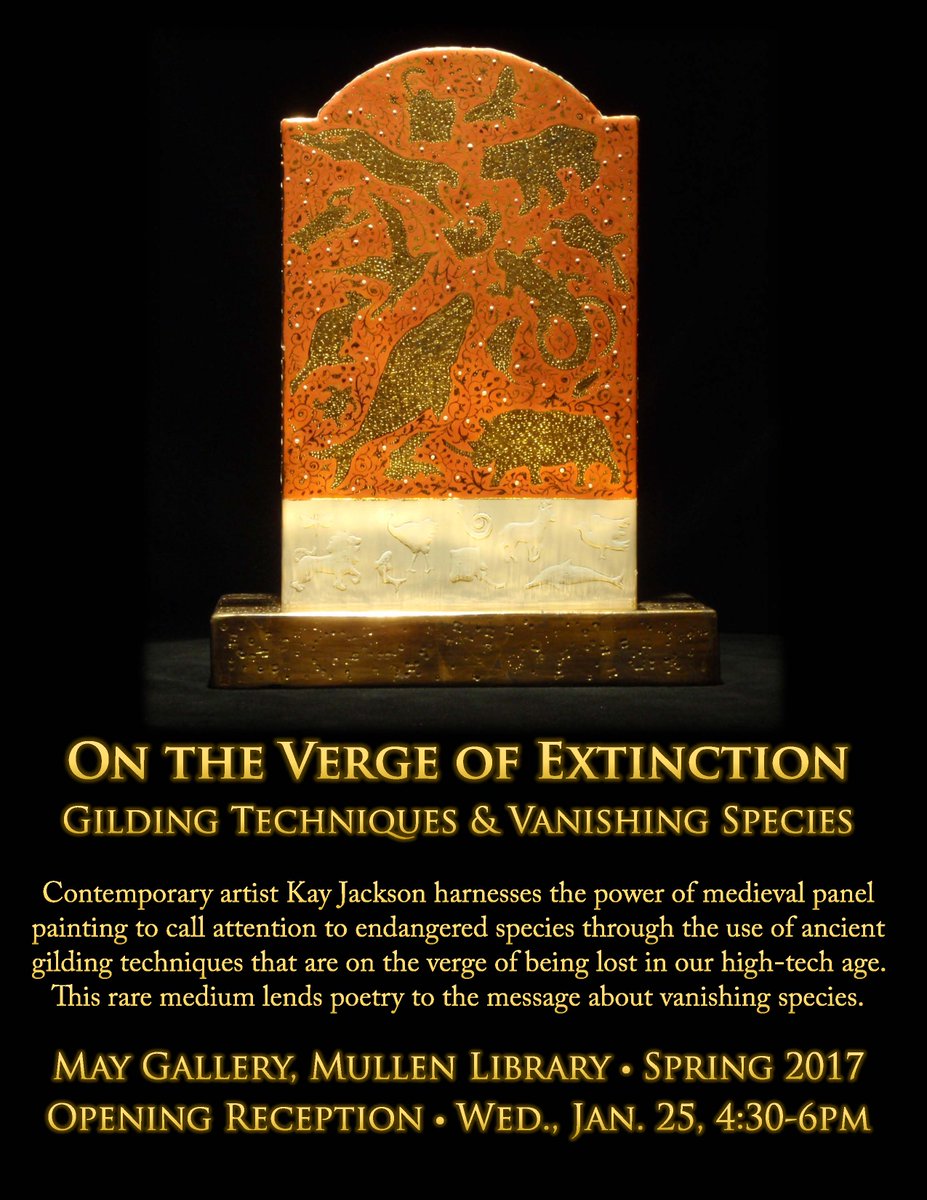 CUAlibraries's tweet photo. Join us on Jan. 25 from 4:30-6pm for the Opening Reception of our latest exhibit - On the Verge of Extinction. #cua #cualibraries https://t.co/9arpJZcMg2