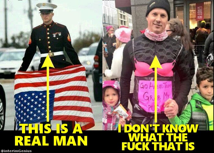 InterimGenius's tweet photo. REAL men risk everything to keep women safe, not dress like them and complain.
#LiberalPoison #WomensMarch #GodBlessAmerica #MAGA https://t.co/pWO7l6TU43