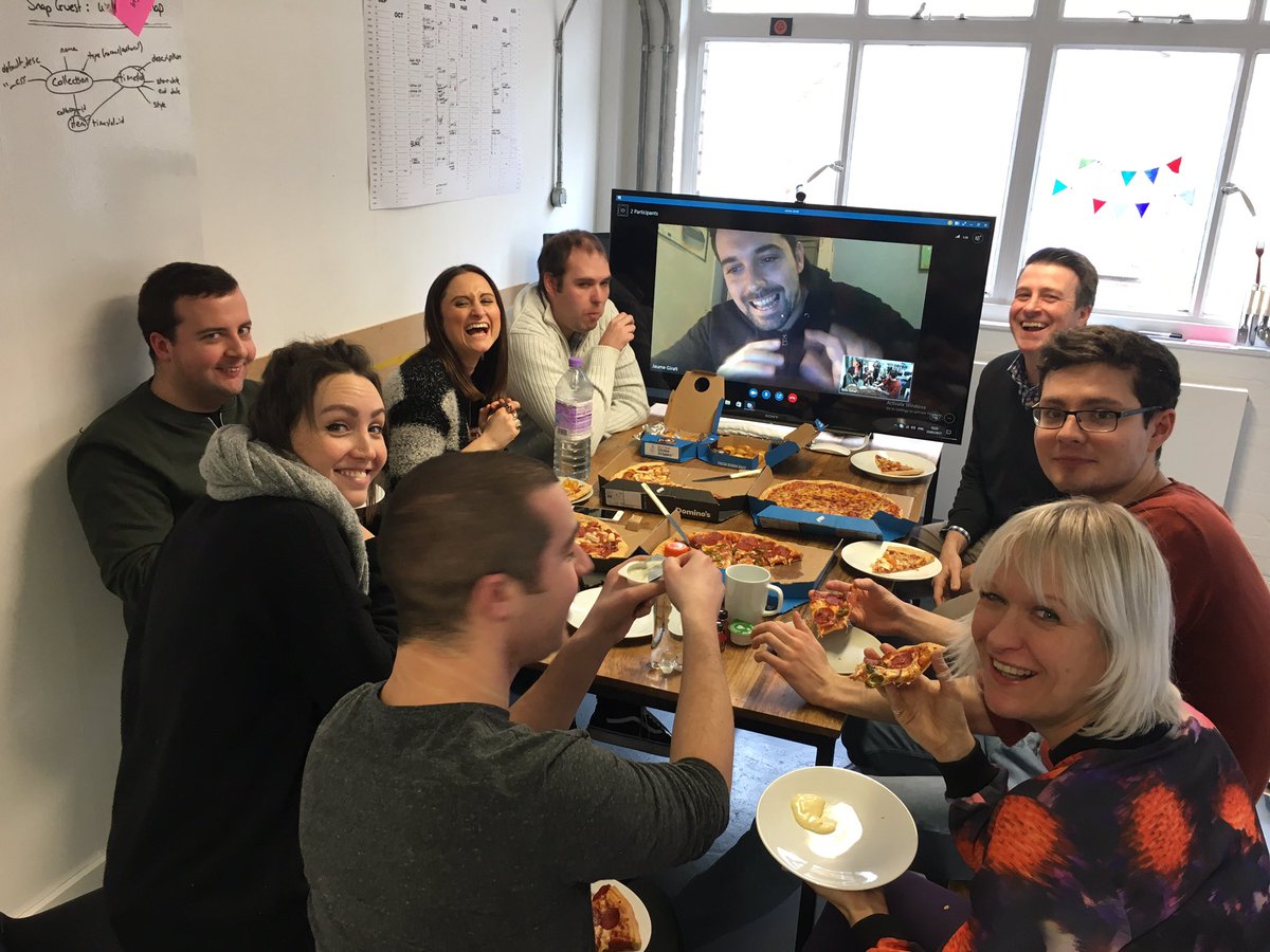 Team Snap enjoying some Monday pizza 🍕#startup #culture #comejoinus