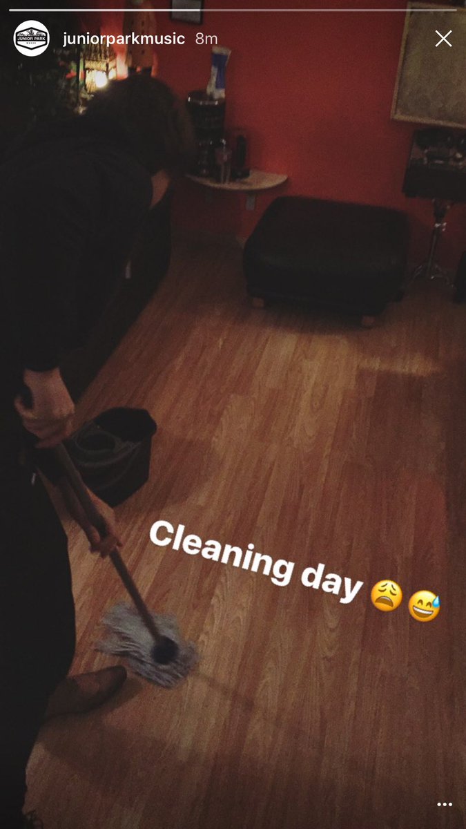 Cleaning day down at the studio, Will is good with a mop tha knows #sheffieldissuper #acleanspaceisaproductivespace