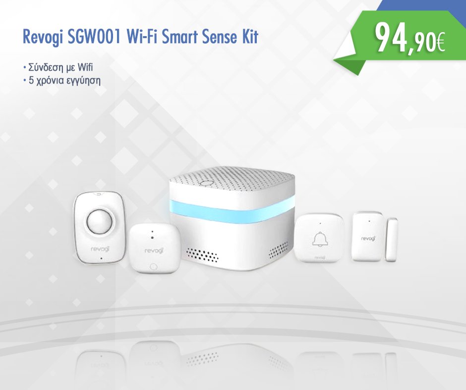 electroholicgr's tweet image. #Revogi SGW001 Wi-Fi Smart Sense Kit, σε ενημερώνει για τη θερμοκρασία στο χώρο σου και αν υπάρχει καπνός!
➜ goo.gl/Tqwx25