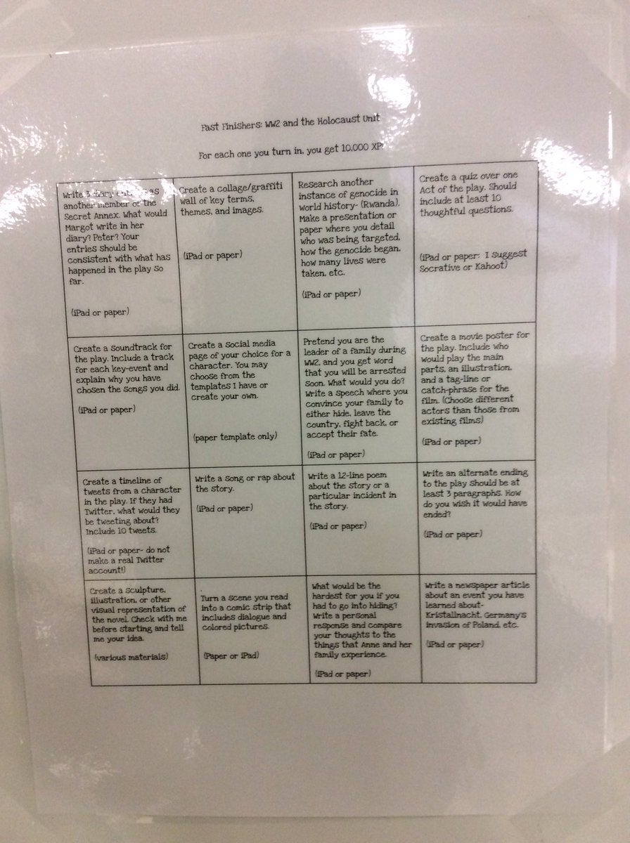 MrsDuddyESMS's tweet photo. One option Ss have as part of #gamification: Fast Finisher Side Quests for 10,000 XP each! #extension #esmsbestyearever https://t.co/BrsTk3STfp