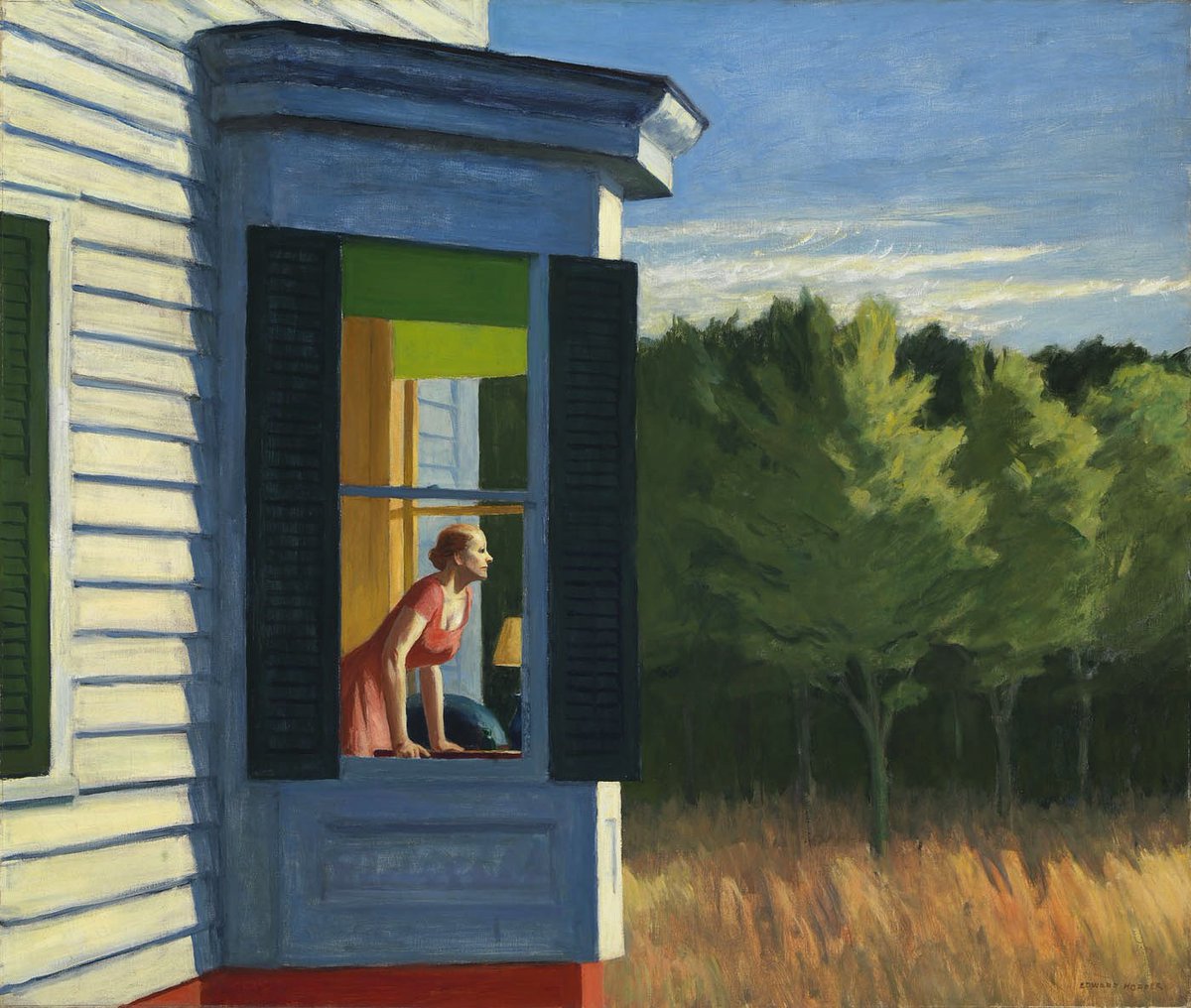 hopperhouse's tweet photo. "#CapeCodMorning" 1950, oil on canvas, 34 1/8 x 40 1/4 in. @smithsonian #AmericanArt Museum, Gift of the #SaraRobyFoundation. #edwardhopper https://t.co/KGju9qdRPD