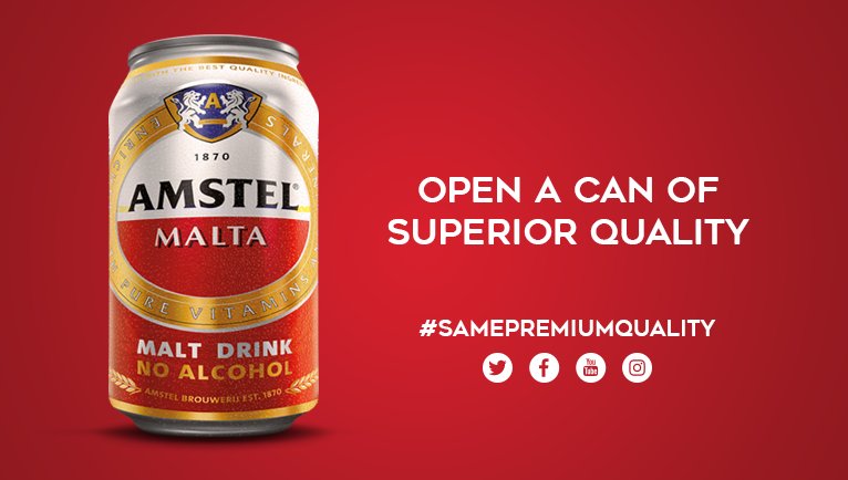 AmstelMalta's tweet photo. Donβt open a can of rumours. Open a can of superior quality. #NewRegulation #SamePremiumQuality #WhyAddMore https://t.co/Rs9GGjuXFw