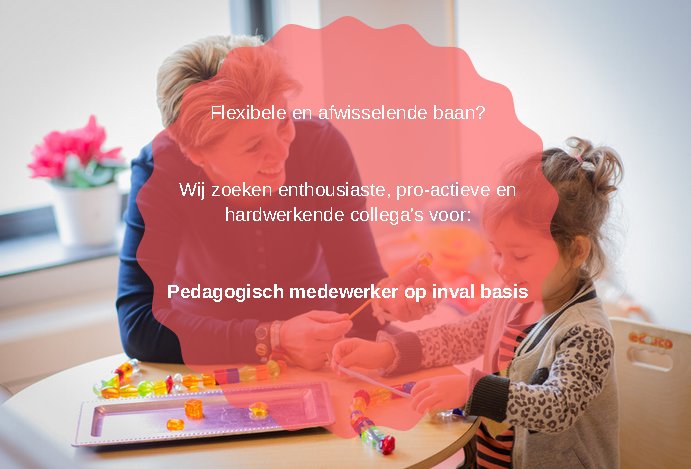Wij zoeken enthousiaste en flexibele PM'ers die op inval-basis kunnen werken! Iets voor jou? ow.ly/GuMa308gl68 #vacature #Kinderopvang