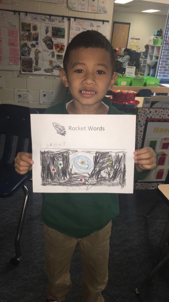 SoaringLeaders's tweet photo. Taking our NASA word of the week- Galaxy and drawing a picture of it ! #exemplarwork #stem #nasa @ksteck1 @FLEEagles https://t.co/EgctjvYqBg