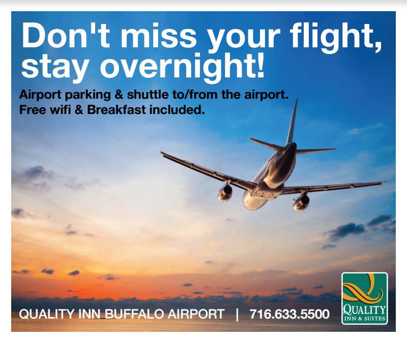 QualityINN_BUF's tweet image. Don't Hassle Early Morning  To Catch A Flight. Stay Over Night, Airport Parking. 24 Hours Shuttle to/from Airport. Free Wifi and Breakfast.