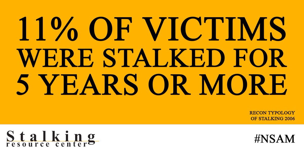 NCCPSafety's tweet photo. On average #stalking lasts about 2 years; intimate partner stalking lasts longer. Learn the realities: https://t.co/sVuYPk8k5K https://t.co/0QrpB2GB7M
