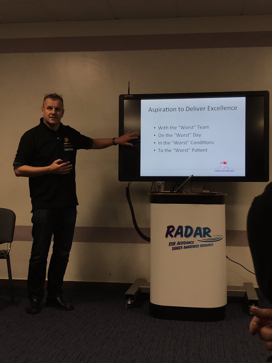 Skillshop's tweet image. GD: Clinical Governance a system/culture: Worst Team, Worst Day, Worst Conditions and Worst Patient still gets appropriate care. #Delta7HEMS