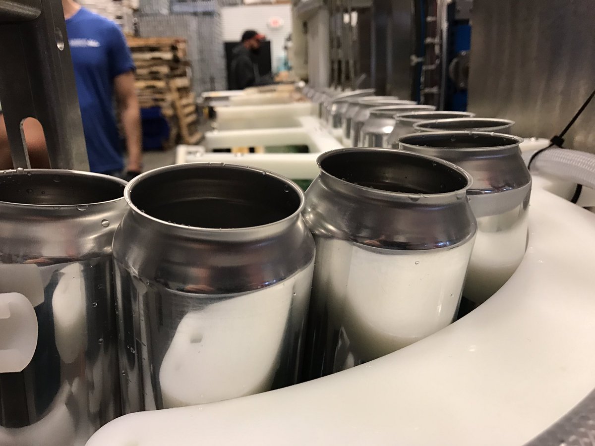 We have a beer going down the canning line today for the first time!