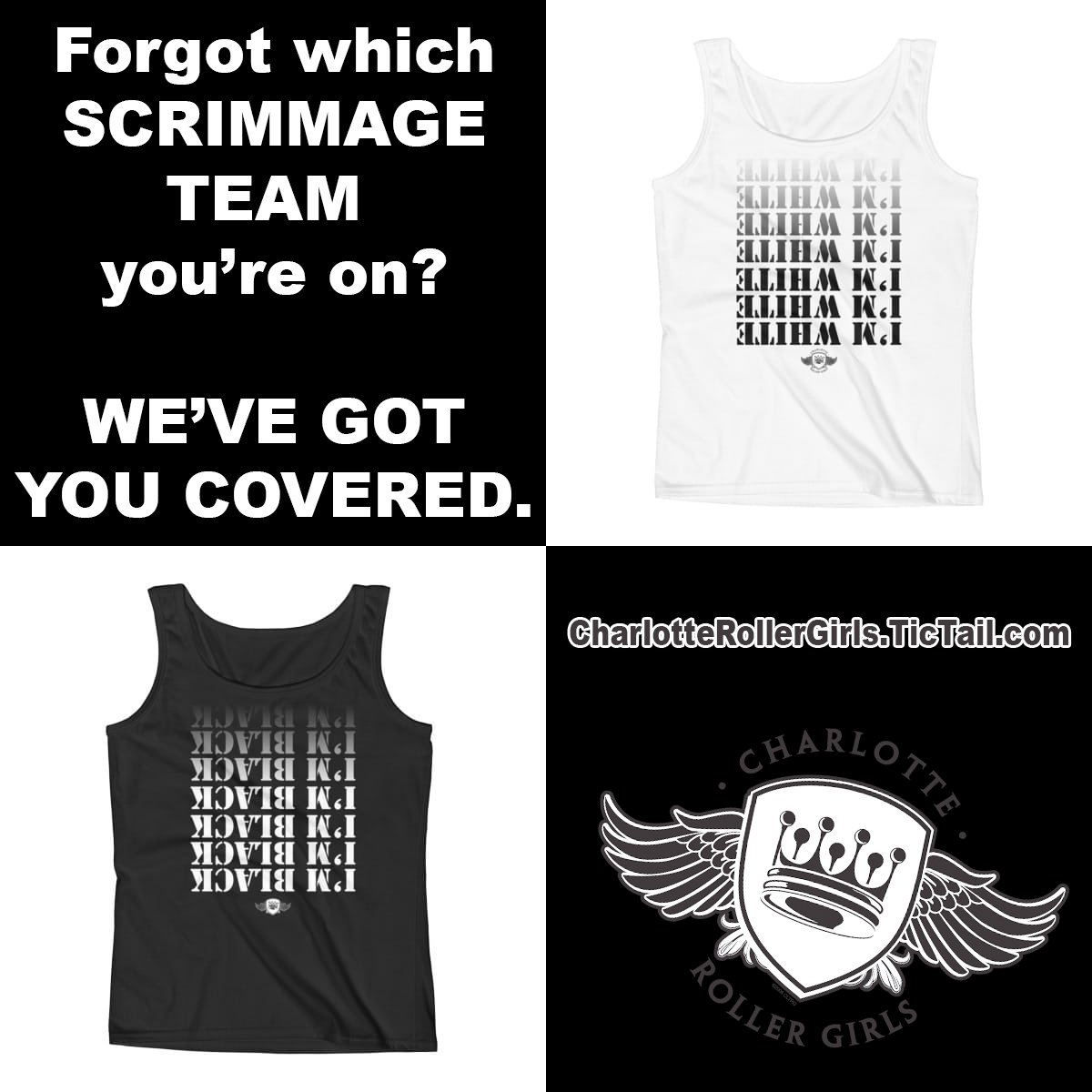 CLTrollerderby's tweet photo. Forgot which scrimmage team you're on? We've got you covered! https://t.co/8IPCSytqL8 #rollerderby #sports #athletes https://t.co/xOSLhtD0is