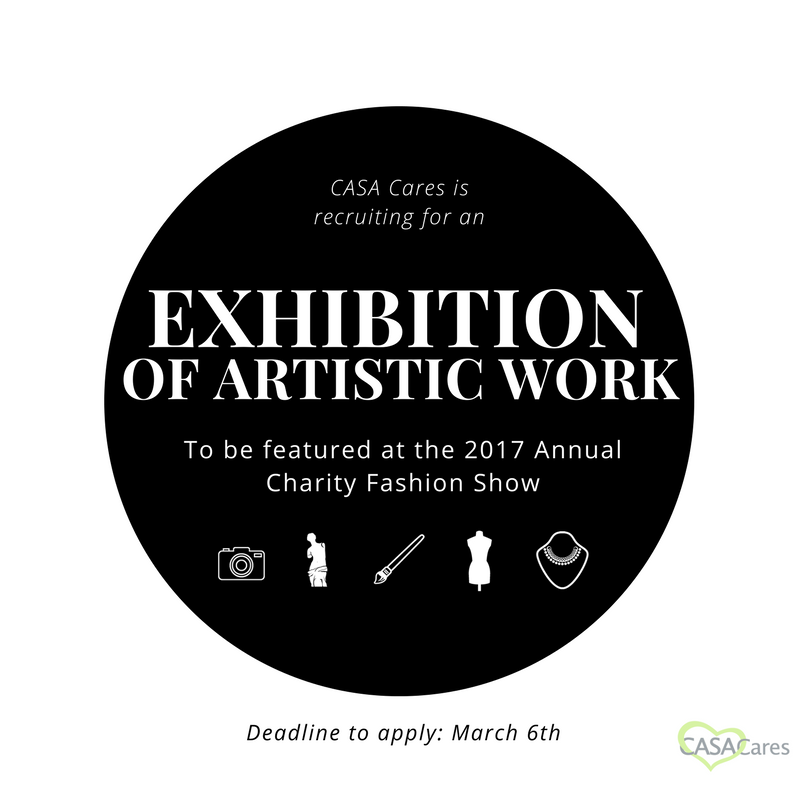 We are recruiting for an exhibition of artistic work for the 2017 Charity Fashion Show. 
Apply here: bit.ly/2kc18z5