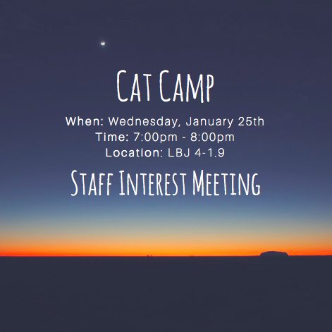 Come join us at our staff interest meeting this Wednesday, January 25th! #txst