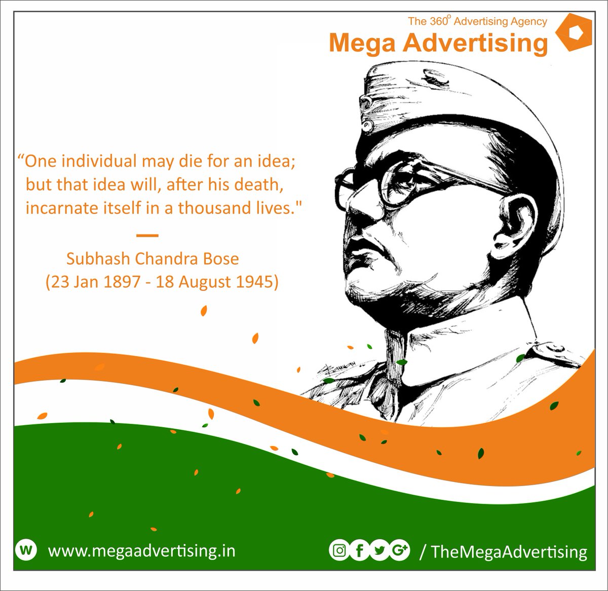 AdvertisingMega's tweet image. Remembering Netaji Subhash Chandra Bose on his Birth Anniversary
#subhashchandrabose
#Mad #MegaAdvertising 
goo.gl/r4G2ma