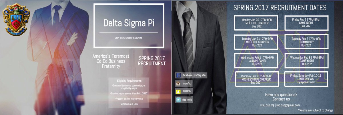 Join us for recruitment this Spring 2017 semester! Create new connections, see yourself grow personally and professionally. See you there! 🙂