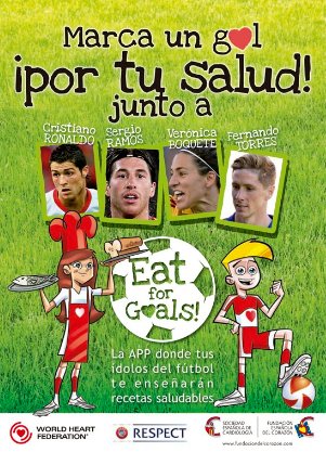 cuidarcorazon's tweet photo. .@worldheartfed @UEFA y @cuidarcorazon animan a los niños a comer sano con la app #Eatforgoals. ¡Descárgala gratis! https://t.co/xDKvinVk8f https://t.co/8aIpDbUTL4