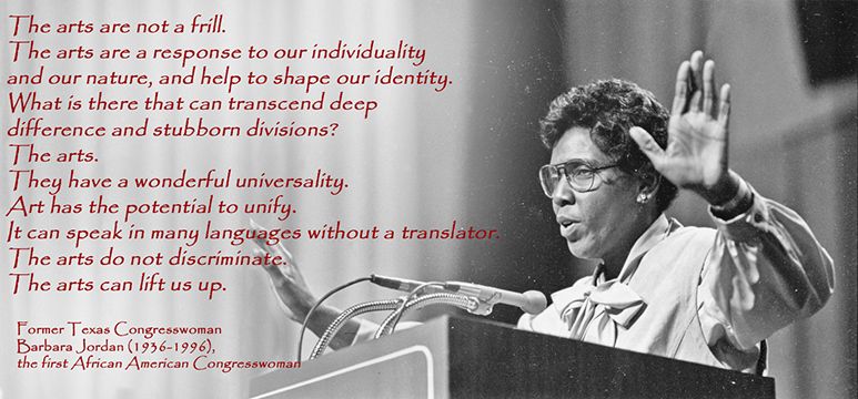 cunycat74's tweet image. "The arts do not discriminate. The arts can lift us up." #BarbaraJordan #arts #artsed @NEHgov @NEAarts @Americans4Arts  #artmatters