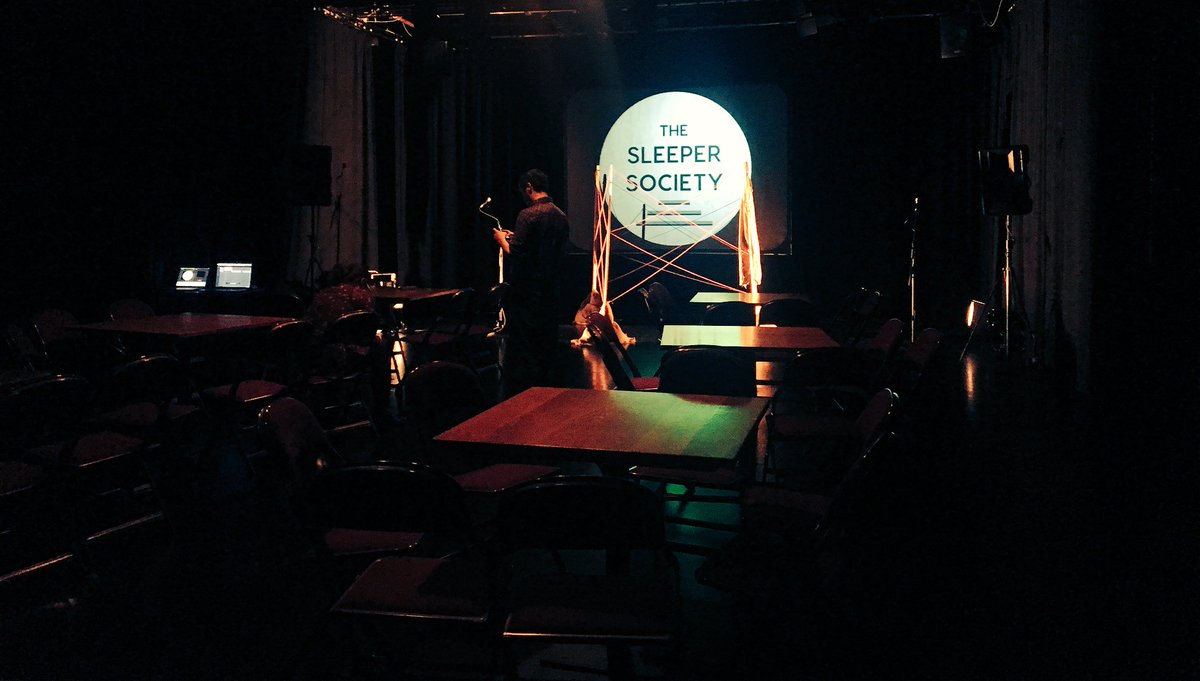sleeper_society's tweet photo. Setup is well underway for our evening at @chaptertweets. Join us at 7.30pm in the Seligman Theatre for some new electronic music https://t.co/oTSkr971WB