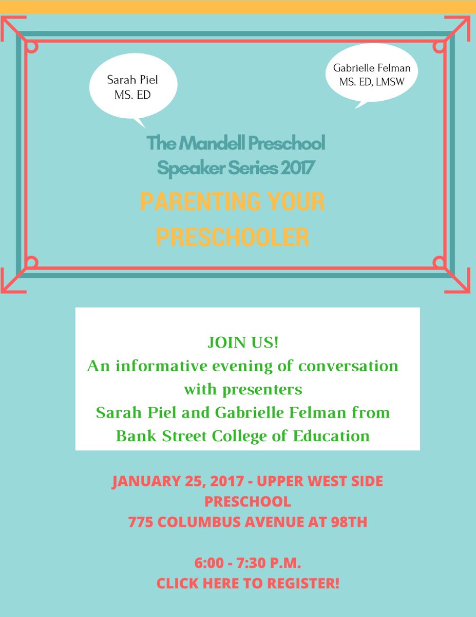MandellNow's tweet photo. Join us for some helpful tips on parenting your preschooler! Click the link to register...
https://t.co/7QM9INL3wP https://t.co/oQhEneR6rB