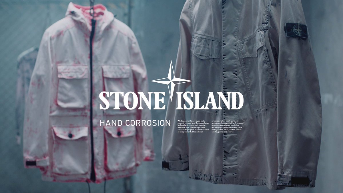 stoneisland's tweet photo. Watch the #StoneIsland_ SS '017_ #HandCorrosion Video on https://t.co/lHBmAlC3sU https://t.co/Vx0W4IcxGm https://t.co/aOyFl0k1K2