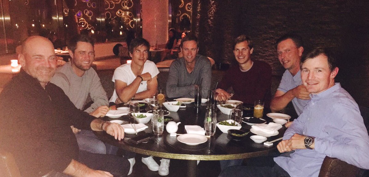 SiemMarcel's tweet photo. Out at #NobuDoha celebrating @Thorbjornolesen unbelievable finish to last season. This is becoming a tradition we can all get used to! https://t.co/YXEuBeXwWG