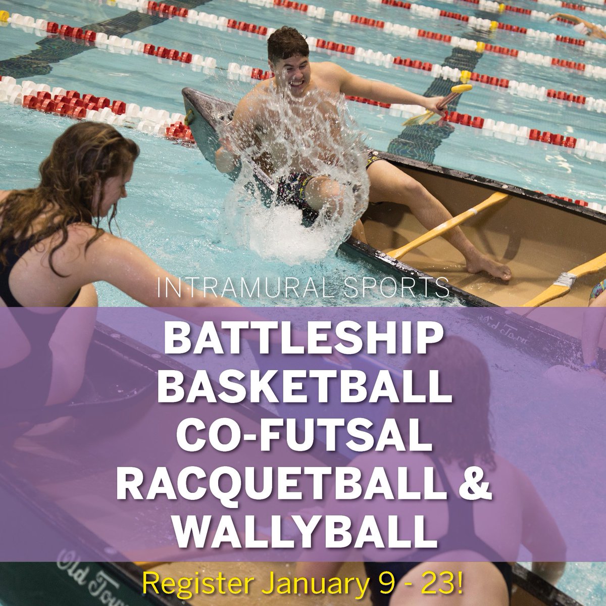 Today is the last day to register for our first round of Spring Intramurals! Make sure your team is in a time slot and paid for by midnight!