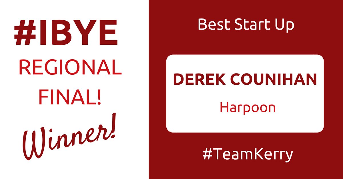 ibye_ie's tweet photo. Congratulations to #IBYE Best Start Up Regional Winner  @derekcounihan @harpoonconnect #TeamKerry @LEOCountyKerry https://t.co/LGBpmlRlSN