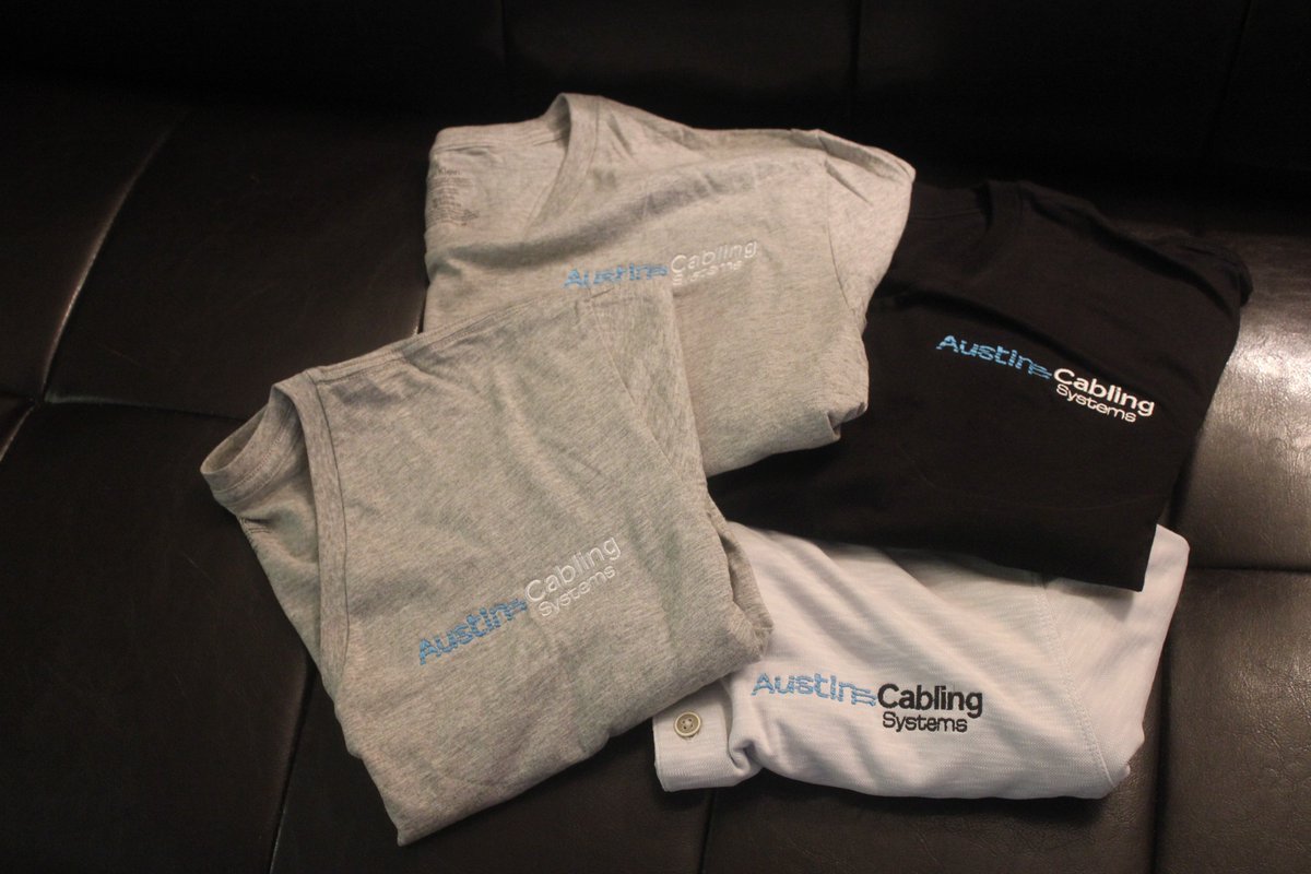 AnnesEmbroidery's tweet image. #Shirts, #embroidered, for @AustinCablinguy  #AustinCablingSystems.