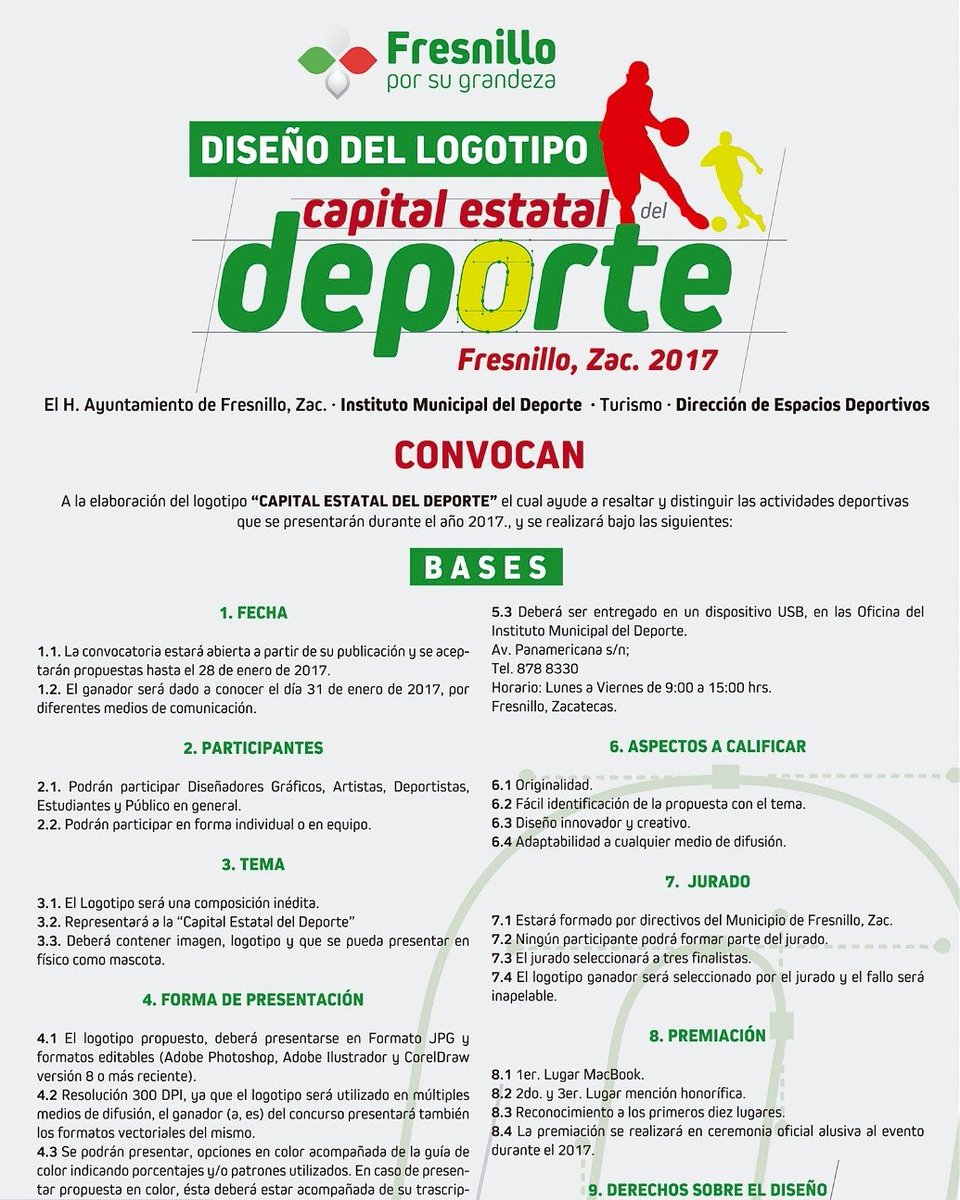 FresnilloMun's tweet photo. Crea el logotipo de "Capital Estatal del Deporte", compartimos las bases. 
#Fresnillo #PorSuGrandeza https://t.co/DyySxPU6B9