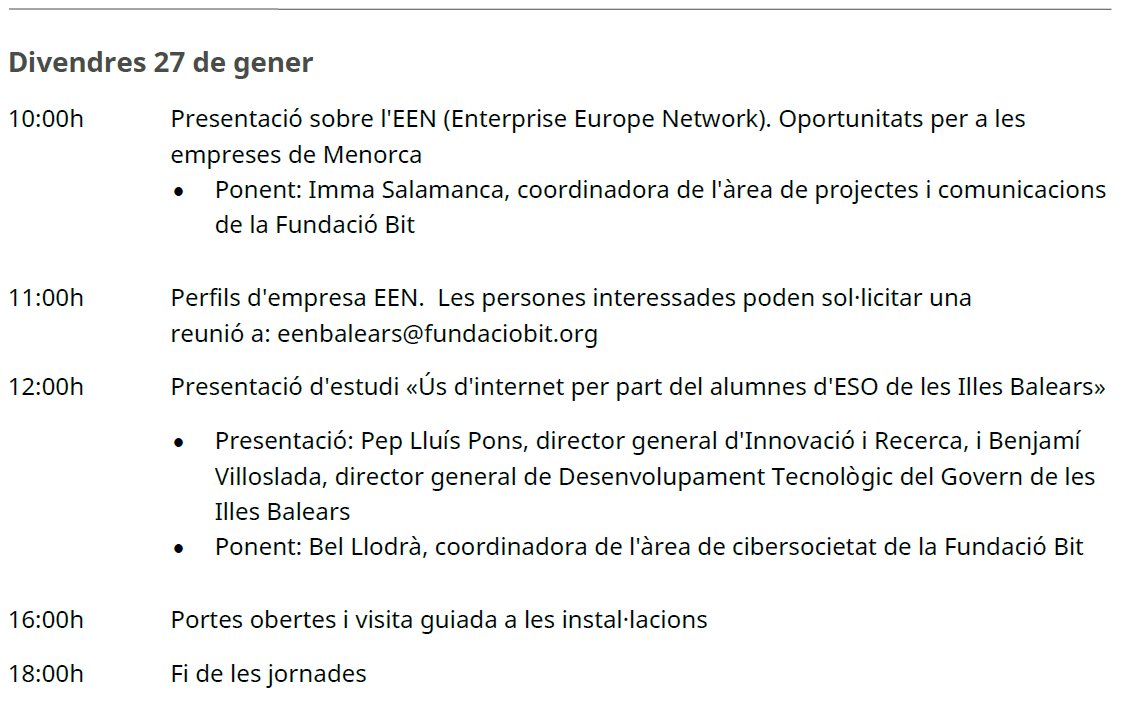 M01_Sistema's tweet photo. Este jueves y viernes, inauguración oficial del Centre Bit Menorca. 
Les esperamos. https://t.co/7fjM8zWS82
