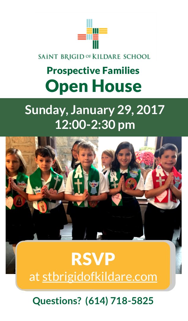 Considering a Catholic school education for your child? Learn more about St. Brigid's open house this Sunday: ow.ly/GBX3308gYh3