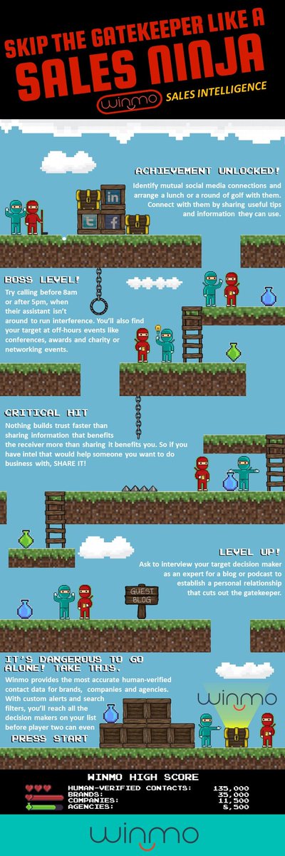 Some #salestips for getting past the gatekeeper and reaching the decision maker like a sales ninja. via <a href="/winmo/">Winmo</a> #sales #marketing