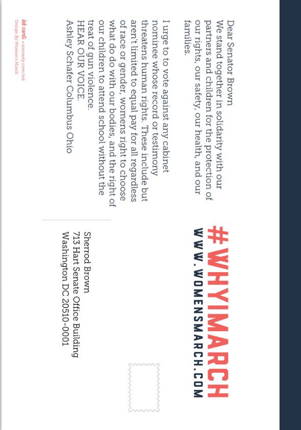 ashleyschafer's tweet photo. #whyImarch @SenSherrodBrown https://t.co/B8KwEBeSWB