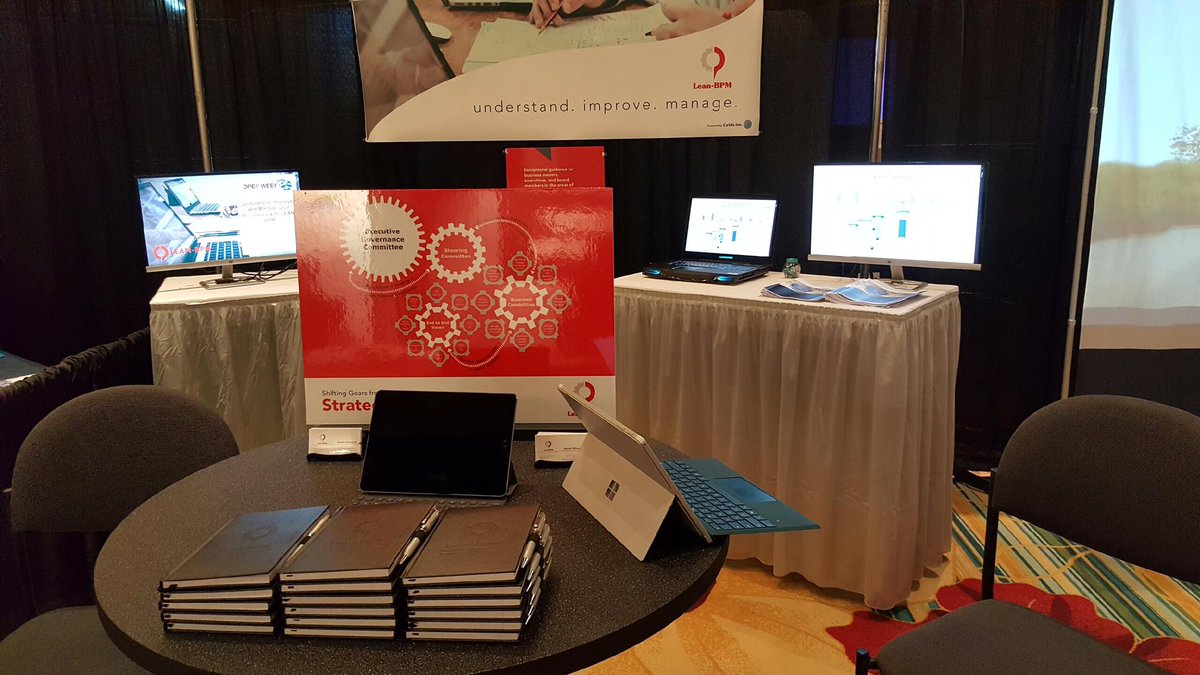 LeanBpm's tweet image. All set up at #OPEXWeek! Come see us at booth 17!