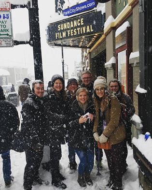 Five16FilmFest's tweet photo. The @unwcomm @sundancefest crew plod through slush &amp; snow to see the film "City of Ghosts", but the reward was great! #UNWNation https://t.co/PODfdEhzi0