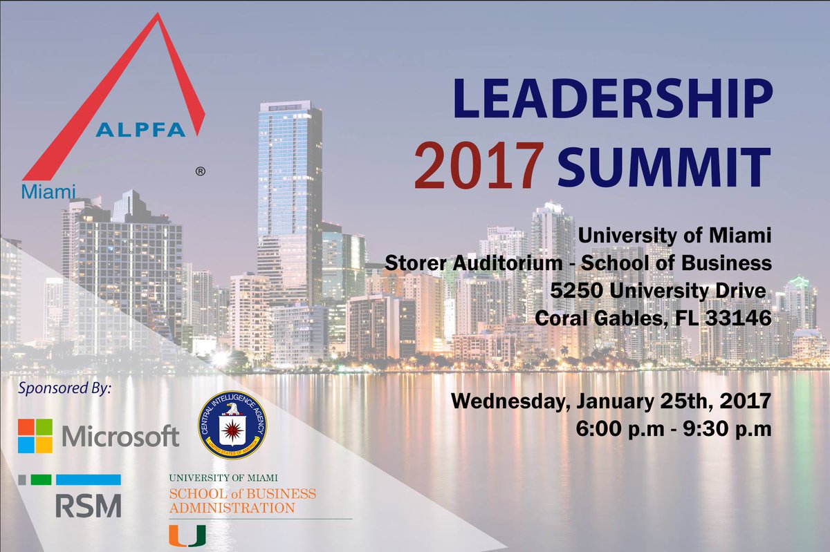 ALPFAMiami's tweet photo. Our Leadership Summit at UMiami is this Wednesday! #Network and learn from industry leaders: https://t.co/n2Wa1LxkzQ https://t.co/gukhxByxoZ