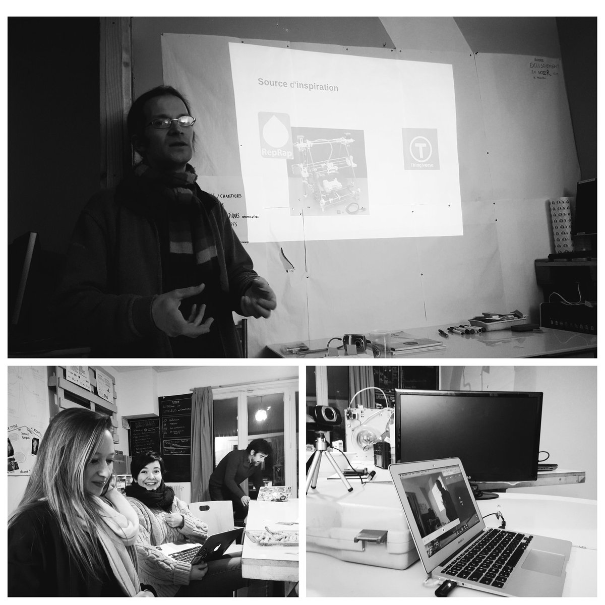 ch4r1zz's tweet photo. Créer la reprap de l'éolienne et 1 manifeste du fork energie w/@em_laurent #masterclass @laMYNE_ #Dm1TL #BiennaleDesign17 #ForkTheWorld https://t.co/l8dTYqGZZH