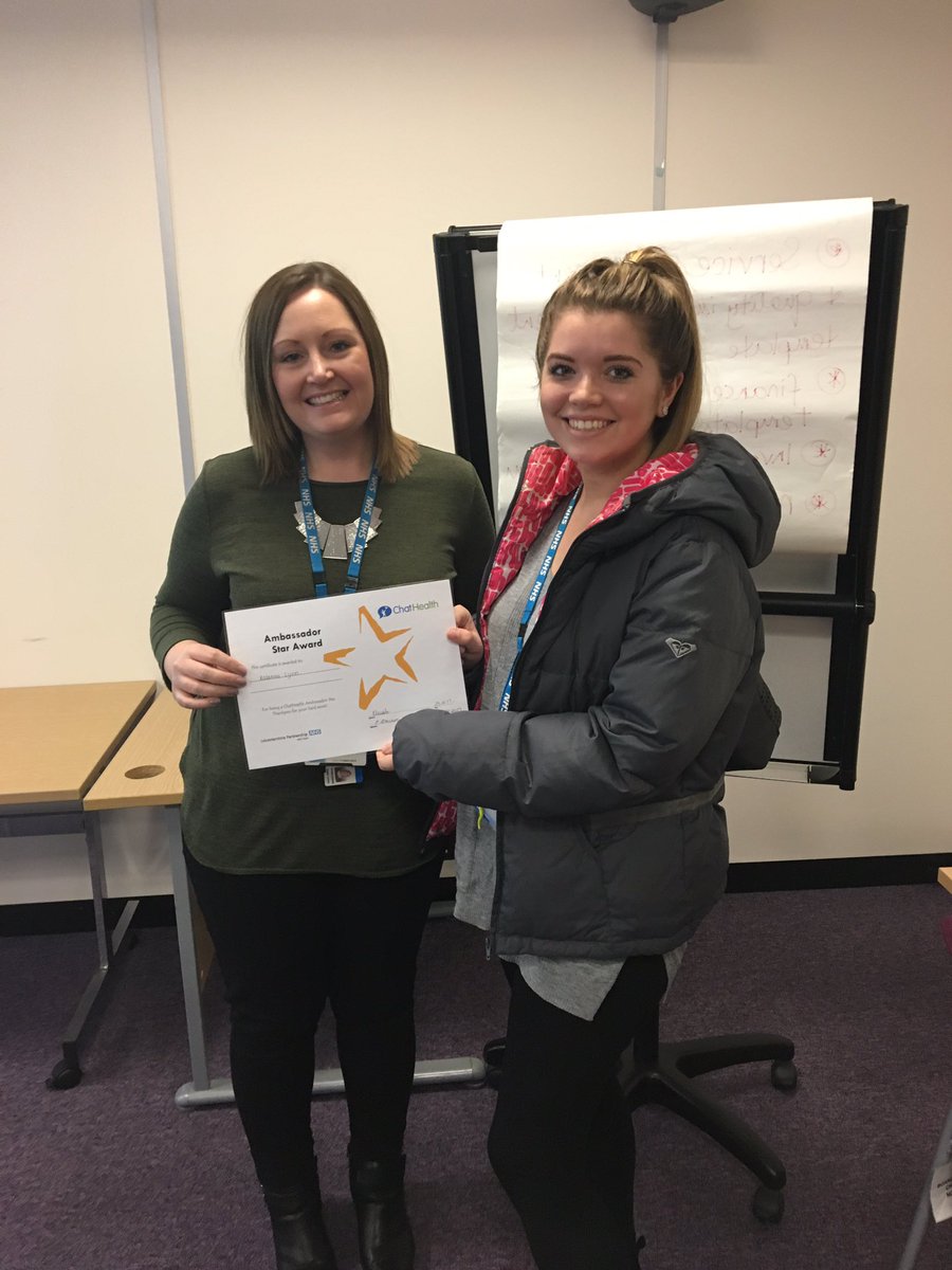 Congratulations to Rosanna a school nurse who has won our very 1st <a href="/ChatHealthNHS/">ChatHealth NHS</a>  ambassador star award for her enthusiasm &amp; hard work.