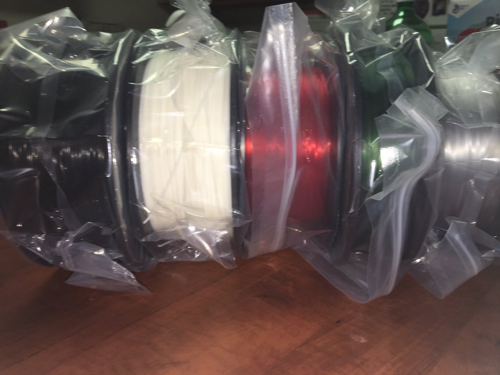 generat3dstudio's tweet photo. Finally picked up my December #makergeek box with my January box. I have so much filament now so watch out world, it's printing time. https://t.co/piIyuJCVln