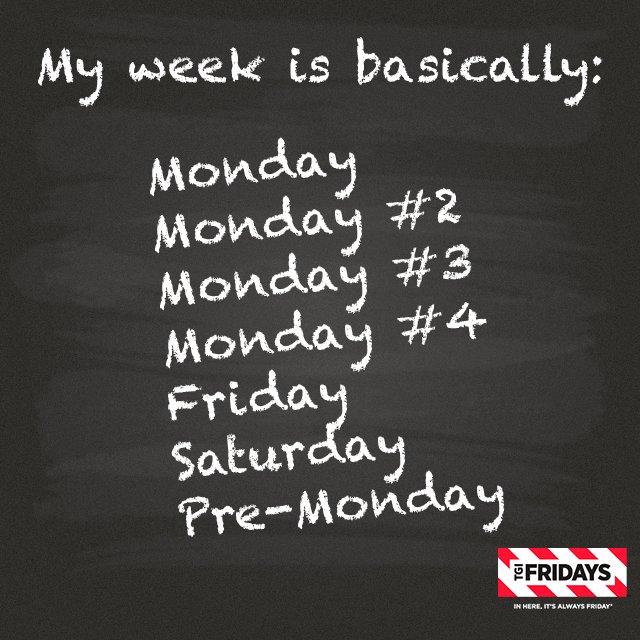 TGIFWestBroad's tweet photo. Cheer up! At least in here, it's always Friday. #GetYourFridaysOn https://t.co/K2zSRZ5S8m