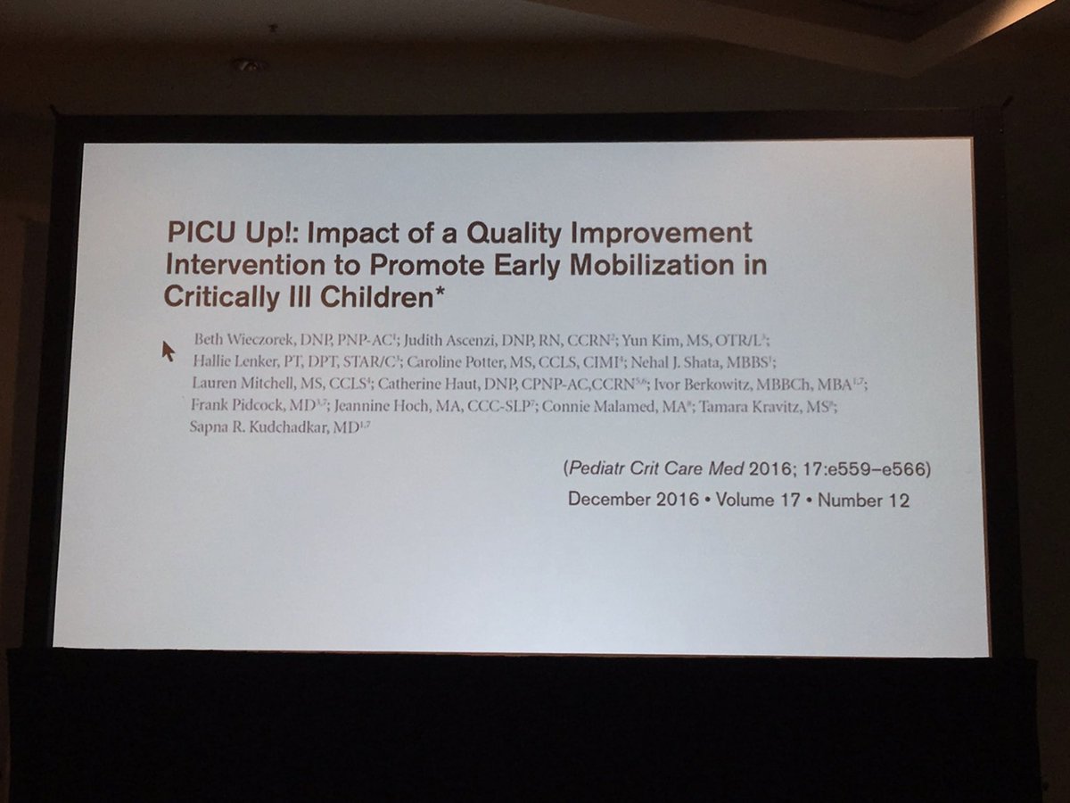 2 papers from @HopkinsPICU highlighted back to back <a href="/SCCM/">SCCM</a> #PedsICU Year in Review!Congrats team! #CCC46 #ICUliberation #QI #Safety #ICURehab