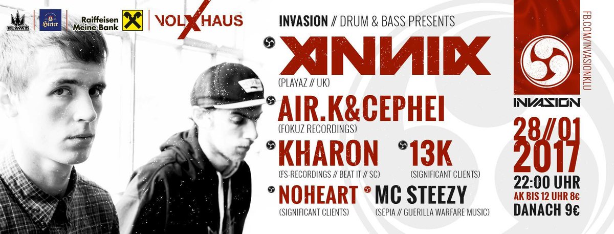 VolXBar's tweet photo. This weekend #invasiondnb #annix #dnb #volxhausklagenfurt #klutwitr #klagenfurt #dj #2k17 🎉🔊 https://t.co/13jgPbosA6