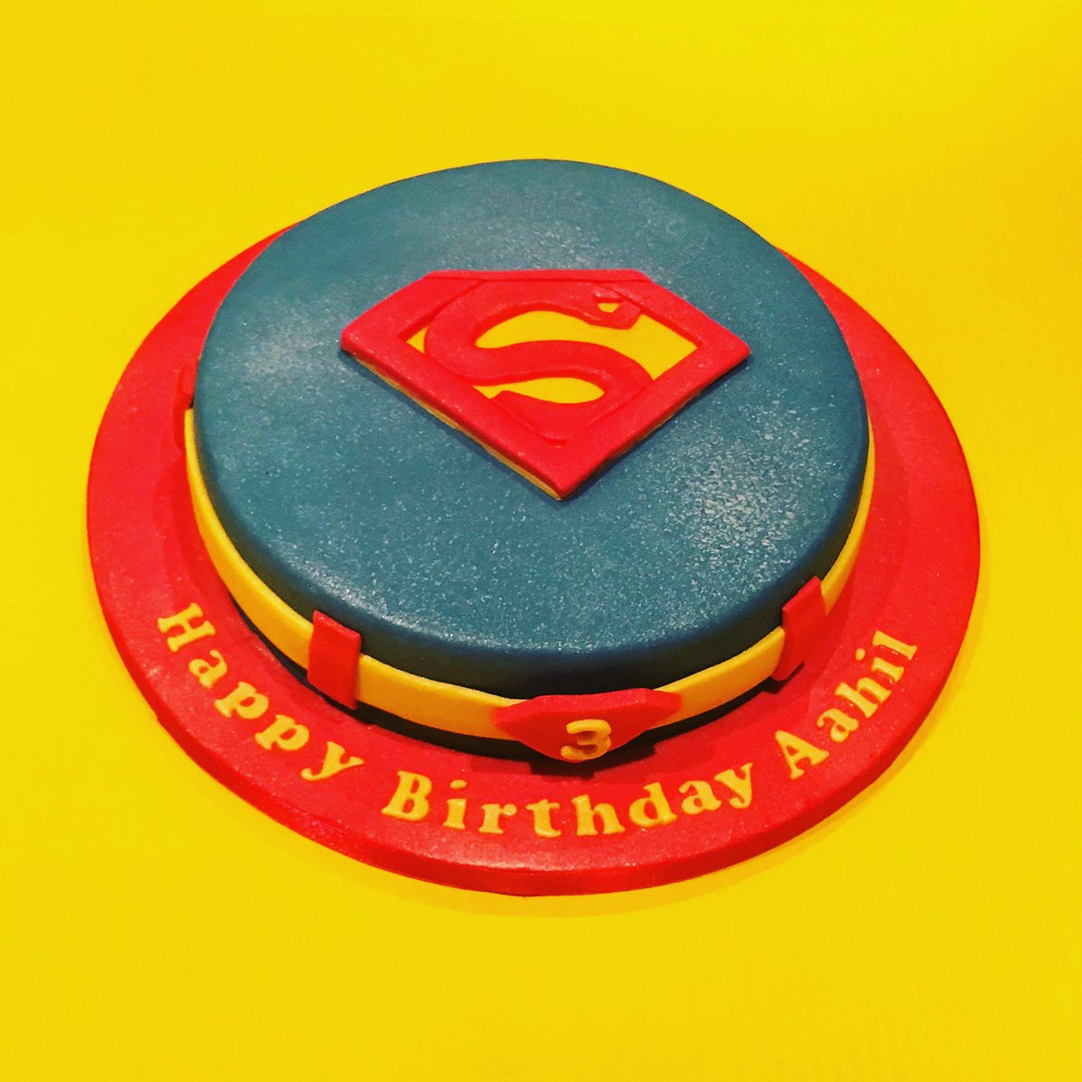TheCakeologists's tweet photo. Happy 4th Birthday to an adorable superhero, Aahil!  Wishing you a wonderful celebration with scrumptious cake to munch on! #supermancake https://t.co/ZZPCNUy8mj