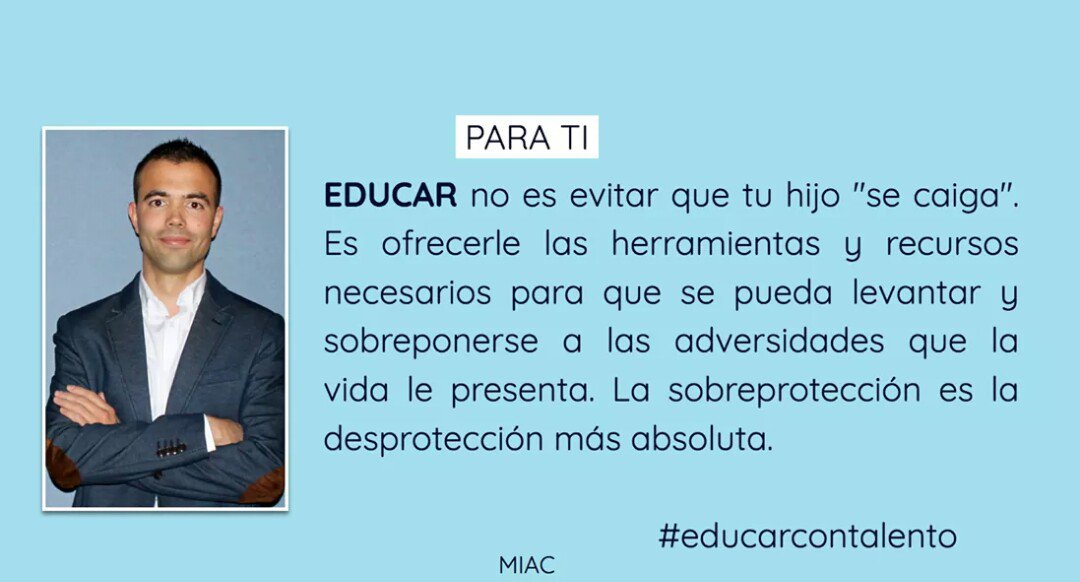 Micolealdia's tweet photo. "La sobreprotección es la desprotección más absoluta" @OscarG_1978 #educarcontalento @EducWeb https://t.co/Gk2fjynVdT
