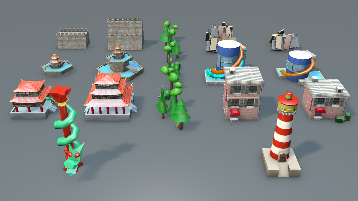 La #GGJ17 était chouette ! J'ai modélisé quelques bâtiments. <a href="/extracoin/">COIN</a>  @Technoport_Lux #b3d #madewithunity #unityggj #bootyslappers