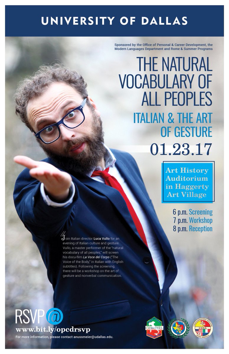 udcareerdev's tweet photo. We are excited to host @vulloluca tonight @UofDallas! See you at 6:00 pm for the movie screening! Don't miss out. #udallas #udopcd https://t.co/mysEpM5CRy