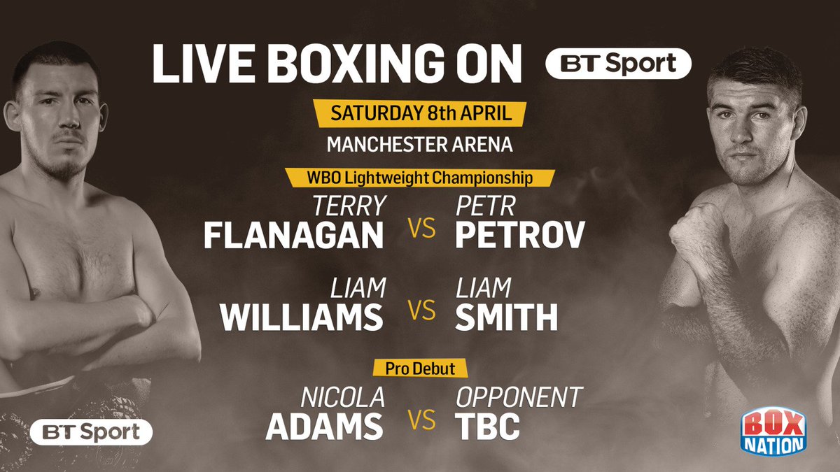 tntsports's tweet photo. 8th April 👊
22nd April 💪
6th May 👌
13th May 🙌

Who's ready for some knockout boxing on @btsport? https://t.co/N7rUO4W0At